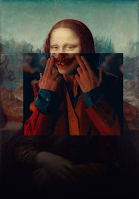 a painting of a man with a mask on his face